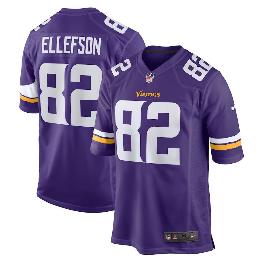 Men Minnesota Vikings 82 Ben Ellefson Nike Purple Game NFL Jersey